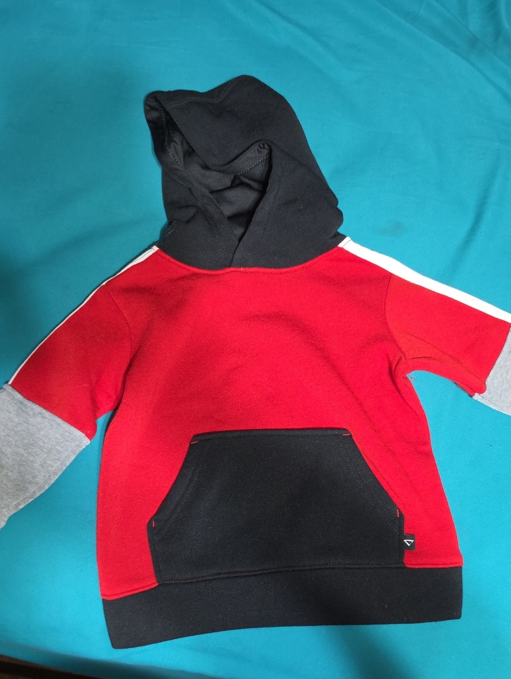 Kids Red Hooded Sweatshirt with Black Hood & Pocket